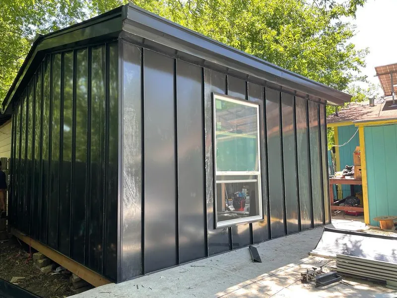 Black standing seam metal wall panels for Metal Roof Installation in Steilacoom